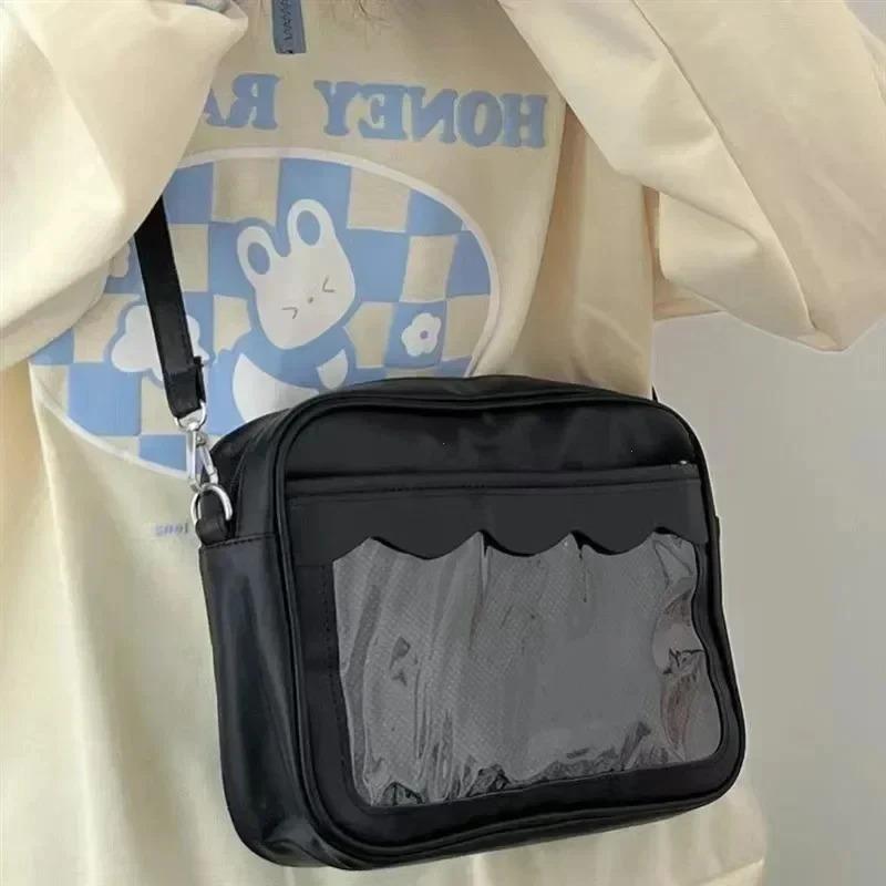 Large Capacity Single Shoulder Bag Transparent Pocket Crossbody Bag Multifunctional Handbag Women's Bag