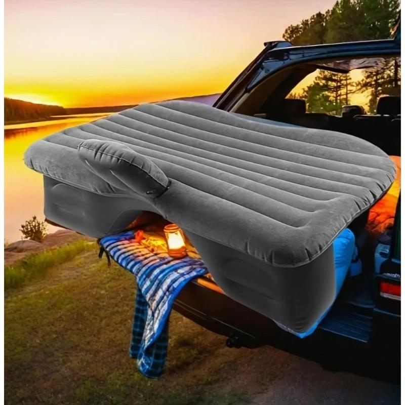Portable Inflatable Car Bed - Plush Mattress for Rear Seat & Trunk Ideal for Road Trips Camping Outdoor Adventures RV Bedding