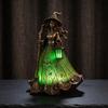 Spooky Home Decor Ornament Halloween Witch Tabletop Lamp, Gothic Night Light with Broom & Lantern, Desktop for Bedroom USB Powered Ambient Mantel