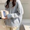 Suéter Twist para mujer, otoño e invierno, suave, suave, holgado, suéter de punto Tide