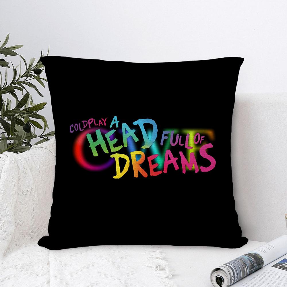 Federa Cuscino Banda Musicale C-Coldplay Tessuto Peluche Morbida Federa Stampa Double Sided Copricuscino per Divano Copricuscino
