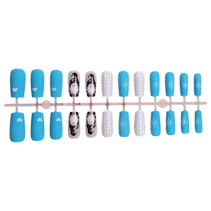 

Патчи для ногтей «Снежинка Санта-Клауса» с дизайном рождественского свитера средней длины