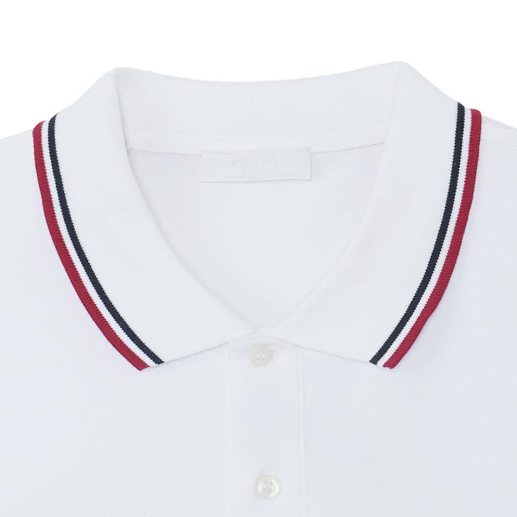 Prada Men's Logo Patch Polo Shirt White SJN256-322-F0BA1
