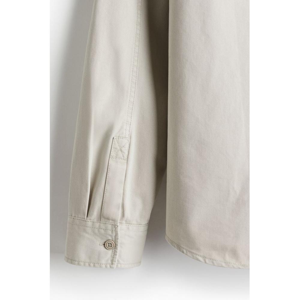 H M Twill oversHirt Regular Fit ligHt Beige