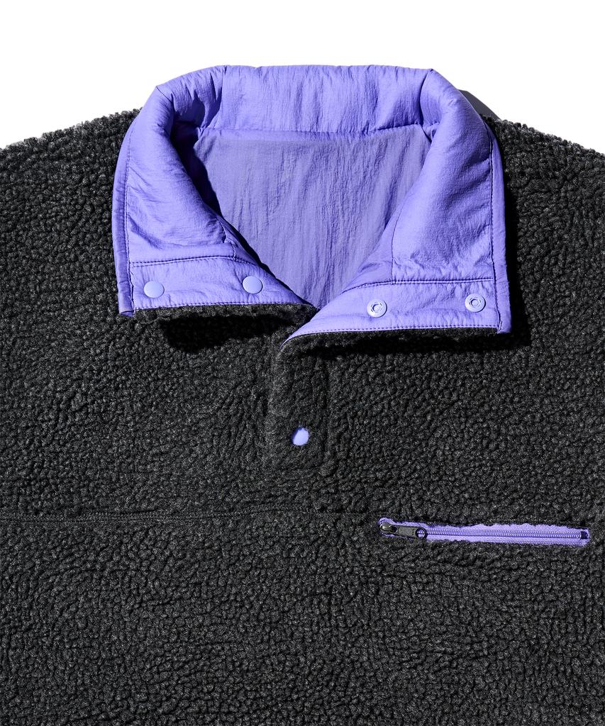 MADDEN Sherpa Reversible Pullover Jacket Charcoal