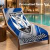 מגבת חוף מודפסת Canterbury-Bankstown Bulldogs עם טקסט אישי, מגבת גדולה לבית, חדר אמבטיה, חוף
