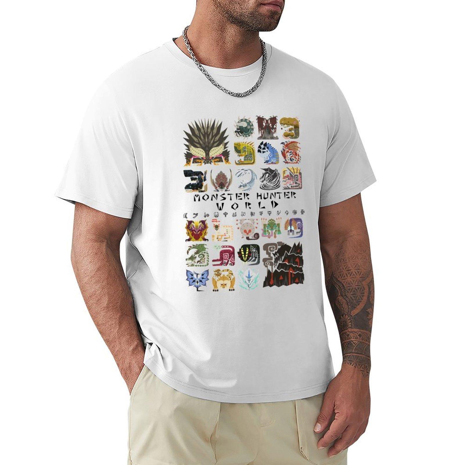 Monster Hunter World TShirt valentines clothes valentines boutique clothes Short sleeve tee t shirts for men pack S