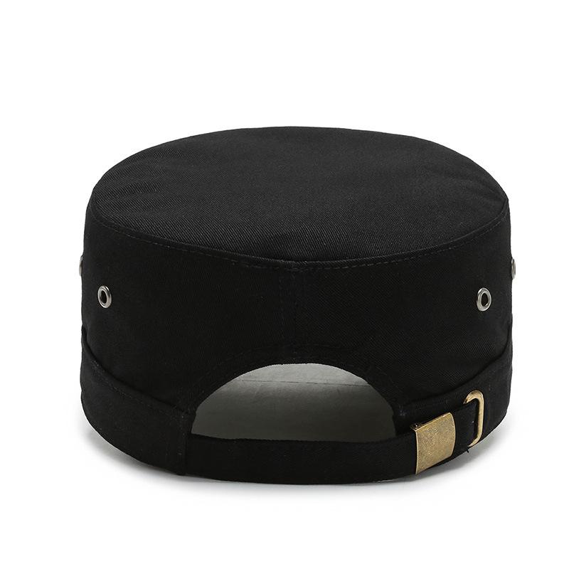 New men's spring and autumn cotton flat-top military hat five-star cap fishing hat outdoor hat