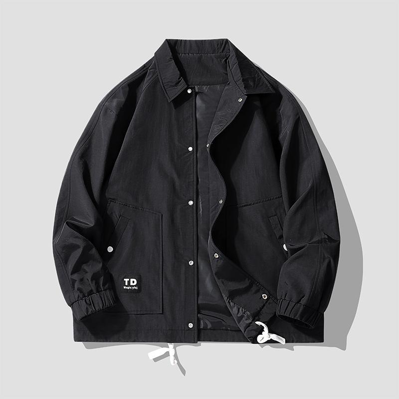 Jacket Spring and Autumn Lapel Tooling Loose Casual Teen Cardigan