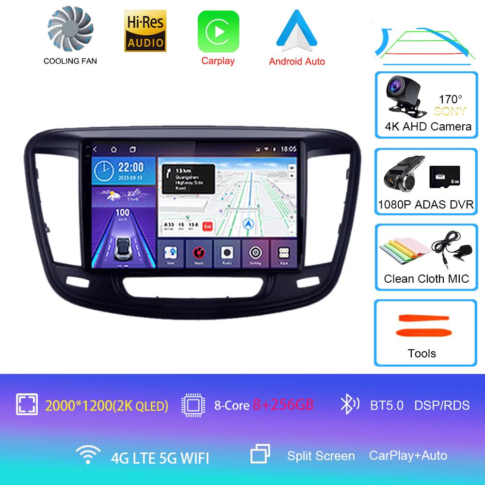 Car Radio Android 14 Multimedia Video Player For Chrysler 200 200C 2015 - 2019 Carplay Android Auto Stereo GPS Navigation WIFI