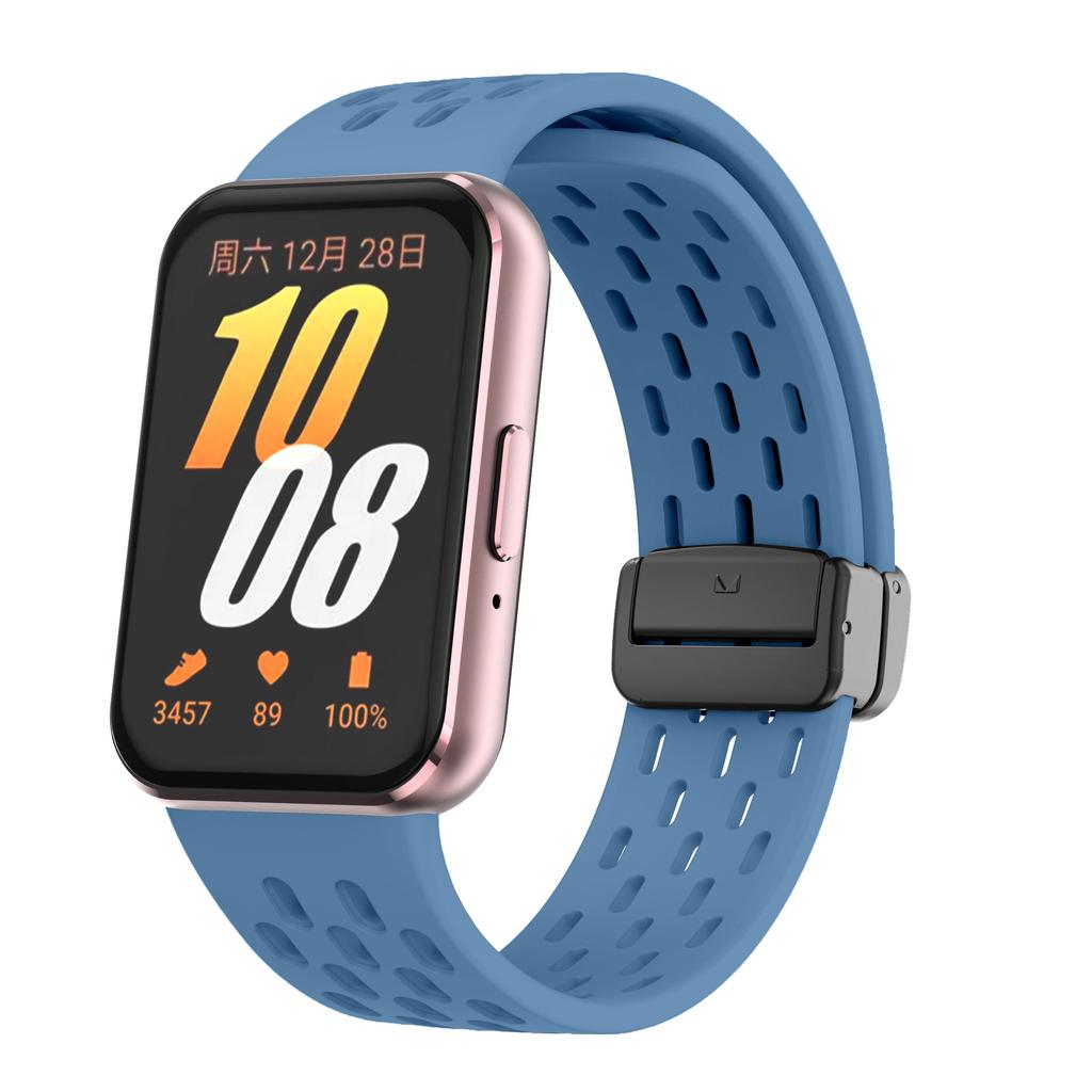 Magnetic D Buckle Sports Silicone Strap for Samsung Galaxy Fit 3 Replacement Band for Samsung Galaxy Fit 3 Wristband Bracelet