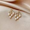 S925 Pearl Branch Earrings Baroque String Earrings Women's New Trendy Earrings Small and Sweet Ear Jewelry