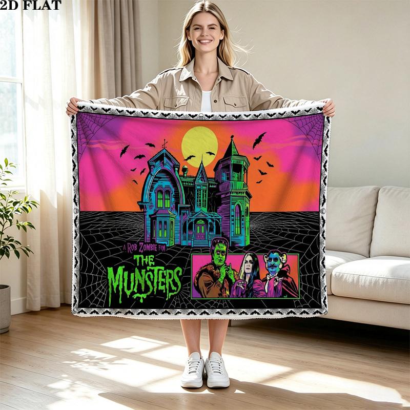 The Munsters Print Flannel Blanket High Quality Warm Comfortable Cover for All Seasons Perfect for Gifts Home Decor