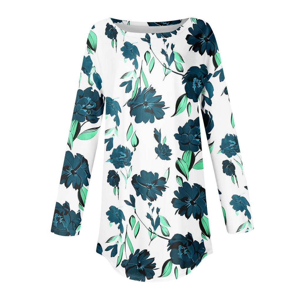 Tee Shirts For Women Fall Casual Long Sleeve Shirts Sweatshirt Christmas Printing Top Pullover