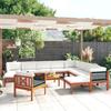 VidaXL 12-piece Garden Lounge Set with Cushions, Cream Acacia Wood and Rope 3057894