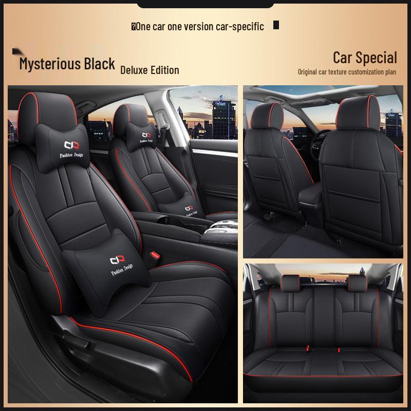 YDG Custom Sports Leather Car Seat Cover for Honda Civic – All-Season, Full Cushion Fit