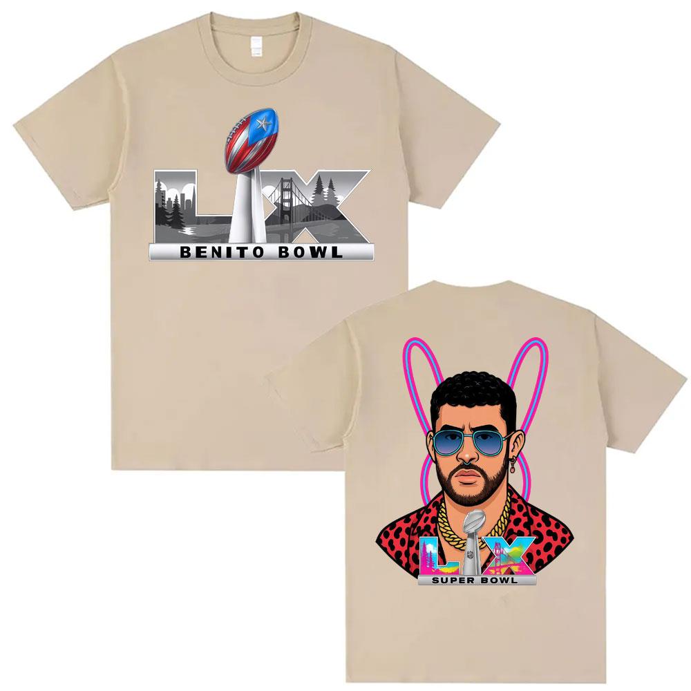 

Bad Rabbit Super Bowl LIX Puerto Rico Pride Graphic Tshirt for Unisex and Women Casual and Loose Hiphop Street Tshirt Tops 3XL