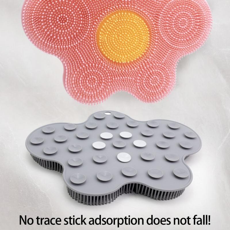 Portable NonSlip Bath Foot Scrubber Silicone Massage Mat Silicone Back Exfoliating Cleaner For Foot Care Heel Relief