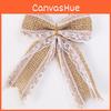 Festive Christmas Bow With Raw Linen Material Handmade Holiday Tree Decor
