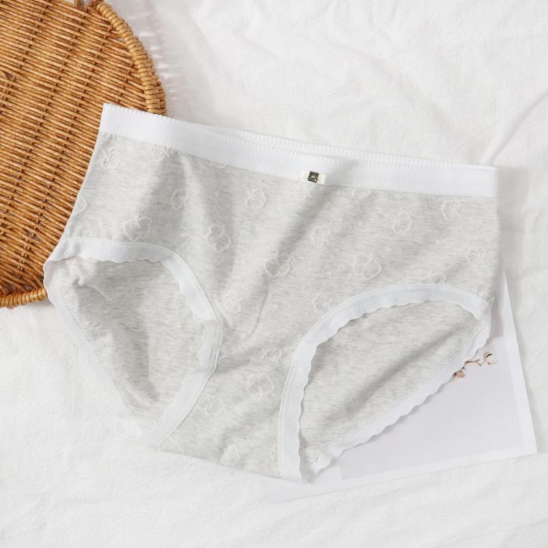 

Хлопковые трусики женские дышащее нижнее белье со средней посадкой трусы-треугольники для девочек M серый