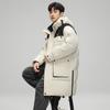 Herren Daunenjacke Herbst und Winter Neuer Modetrend Lang Dick Stehkragen Kapuzenjacke