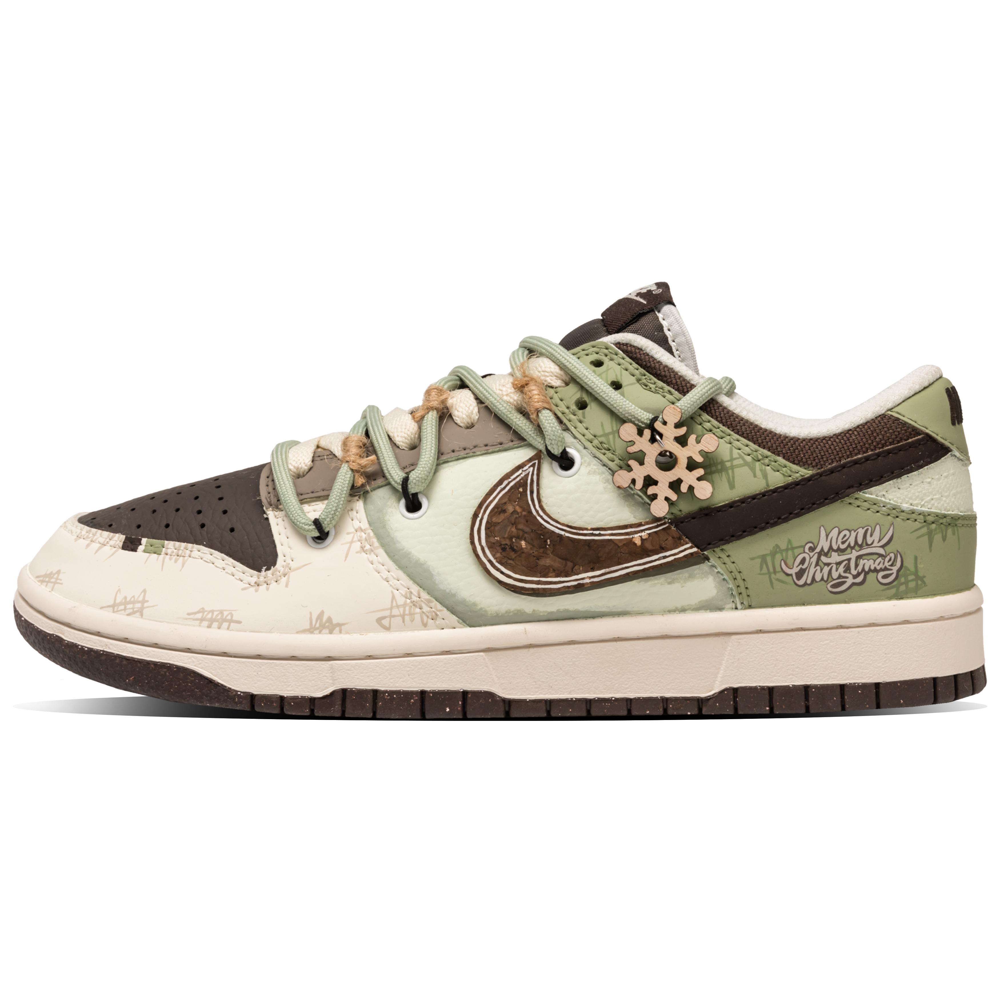 

Nike Dunk Slip Resistant Abrasion Resistant Low top Skateboard Shoes Unisex Beige Brown Green HF4292-100(Team63-) 44