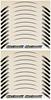 MonoCraft Universal 12-inch Rim Sticker Set Type-01, 8mm Wide (White) MC-12IN_01-W