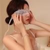 Elegant Lace Embroidered See-Through Eye Mask with Adjustable Straps for Adults