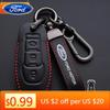 Autoaufkleber 2026 Ford Neu 2025 Heiß Neu Leder Auto Smart Key Hülle Für Ford Fusion Explorer Edge Mustang Mondeo Kuka Personalisiert