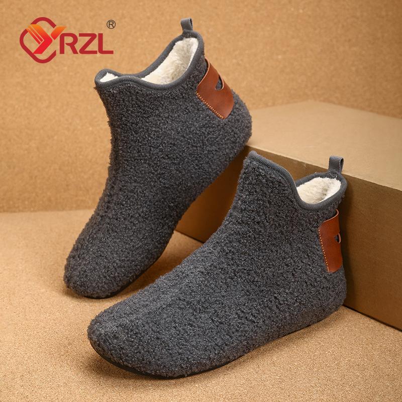 YRZL Men's Cotton Shoes Autumn Winter Home Shoe Light Soft Comfortable Man Loafers Shoes Warm Anti-skid High Quality Men Shoes