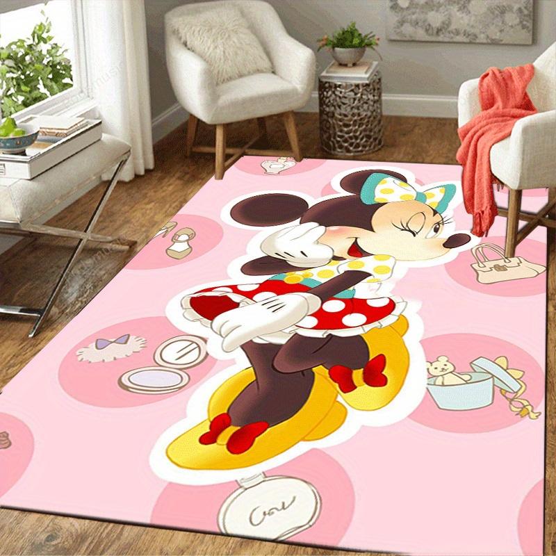 1pc Minnie Pattern Area Rug Soft Flannel Floor Mat for Living Room,Office,Bedroom and Carpet,Sofa Coffee Table Floor Mat