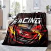 Racing Theme Printed Blanket - Perfect for Couch, Bed, Travel & Outdoor Use | Machine Washable, Cozy & Durable.