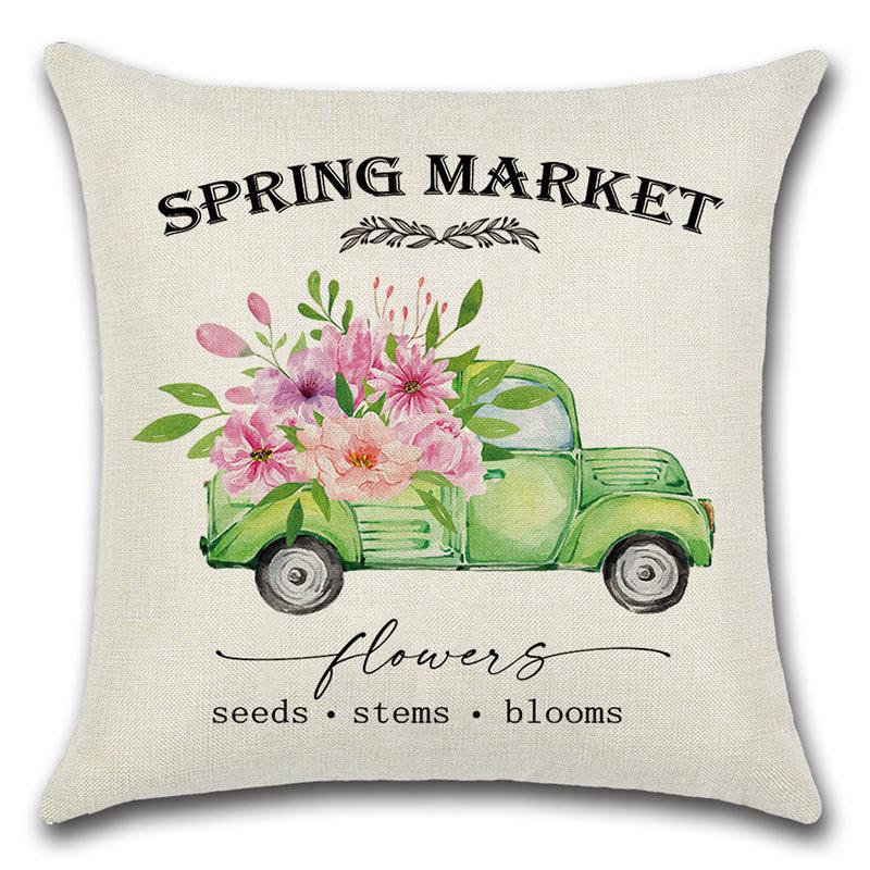 Spring Pillow Case Sofa Waist Pillow Case Garland Truck Light Luxury Home Office Pillow Pillow Case