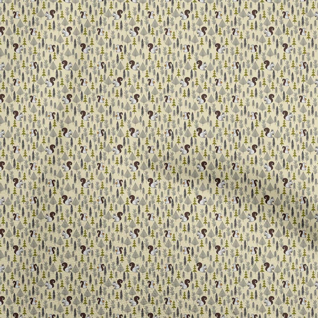 oneOone Cotton Flex Light Brown Fabric Animal  Diy Clothing Quilting Fabric Print Fabric By Yard 40 Inch