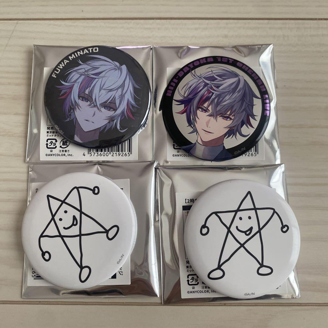 

[USED] 2 o clock badge, Fuwa Minato, Nijisanji, bonus bromide