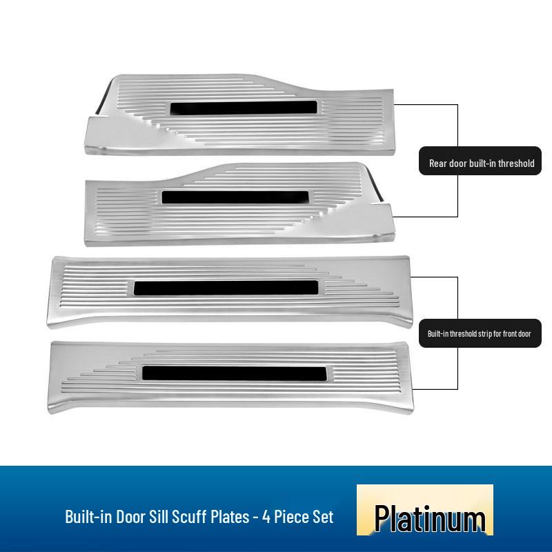 Door Sill Scuff Plates with Welcome Pedal Protection for 2023-2026 Ford Edge L