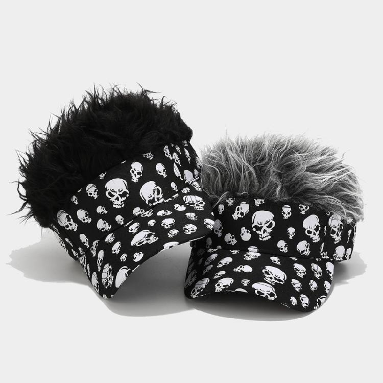 Hairy Baseball Hat Sports Fan Headgear Wigs Prank Cosplay Accessories