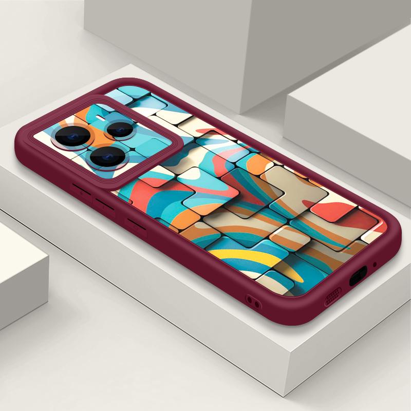 Soft TPU Phone Case For Xiaomi Redmi Note 15 14 13 Pro 4G For Redmi Note 13 14 Pro Plus 5G Colorful Geometric Pattern Back Cover
