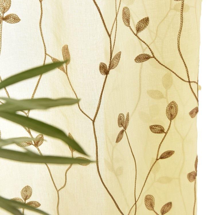Window Screen Grey Branches Towel Embroidery Curtain Embroidery Leaves