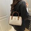 Women's bag new retro printed portable cylinder bag large capacity trendy versatile shoulder bag fashionable broadband messenger bag