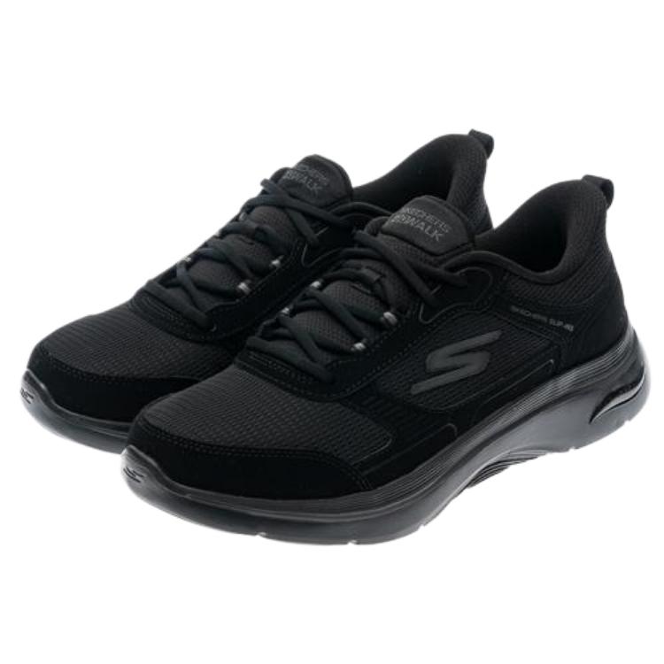 Skechers Go Walk Arch Fit 2.0 Color Sólido Sencillo Cómodas Zapatillas para Caminar para Hombre 216650-BBK