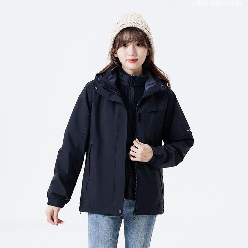 Latest Outdoor Use Jacket Mens Two-piece Kit Womens Thickened Liner Wind Resistant Water Repellent Ski Suit