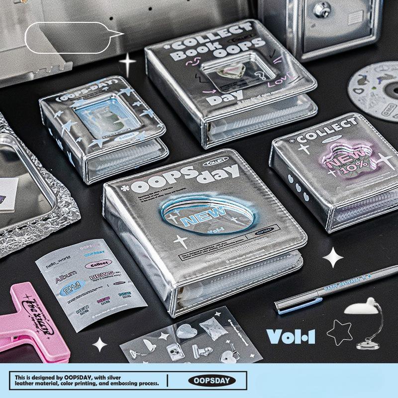 OOPSDAY Rest Day Silvery Series Card Album ins Silver Hollow Small Card Storage Album Polaroid Album