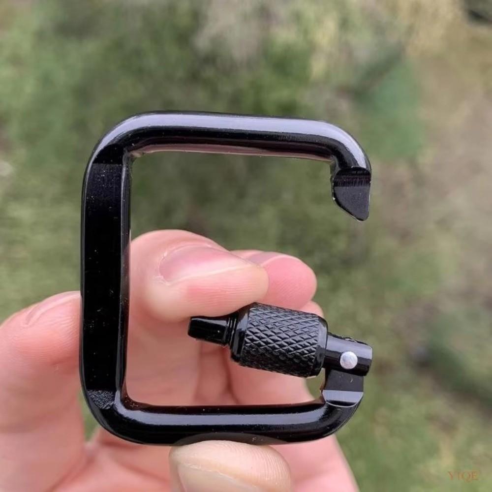 5pcs Square Carabiner Durable Keychain Buckle Accessories Snap Hook Clip  Hiking