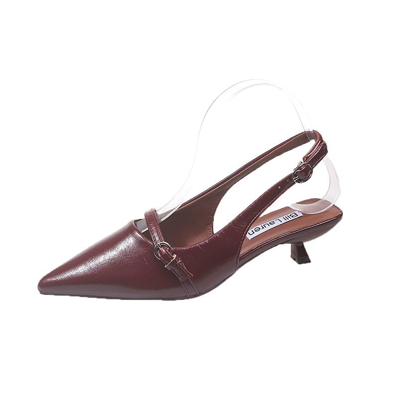 

Fashion Summer Baotou Sandals Women s Fashion Pointed Head Shallow Mouth Metal Buckle Anti-slip Wear-resistant High Heels Pumps Mujer 40