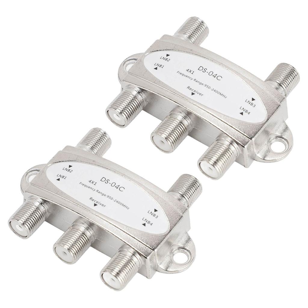 2PCS 4x1 DiSEqC Switch 4 in 1 Out 950 to 2400MHz DiSEqC 1.0 2.0 Satellite Signal Switch Splitter