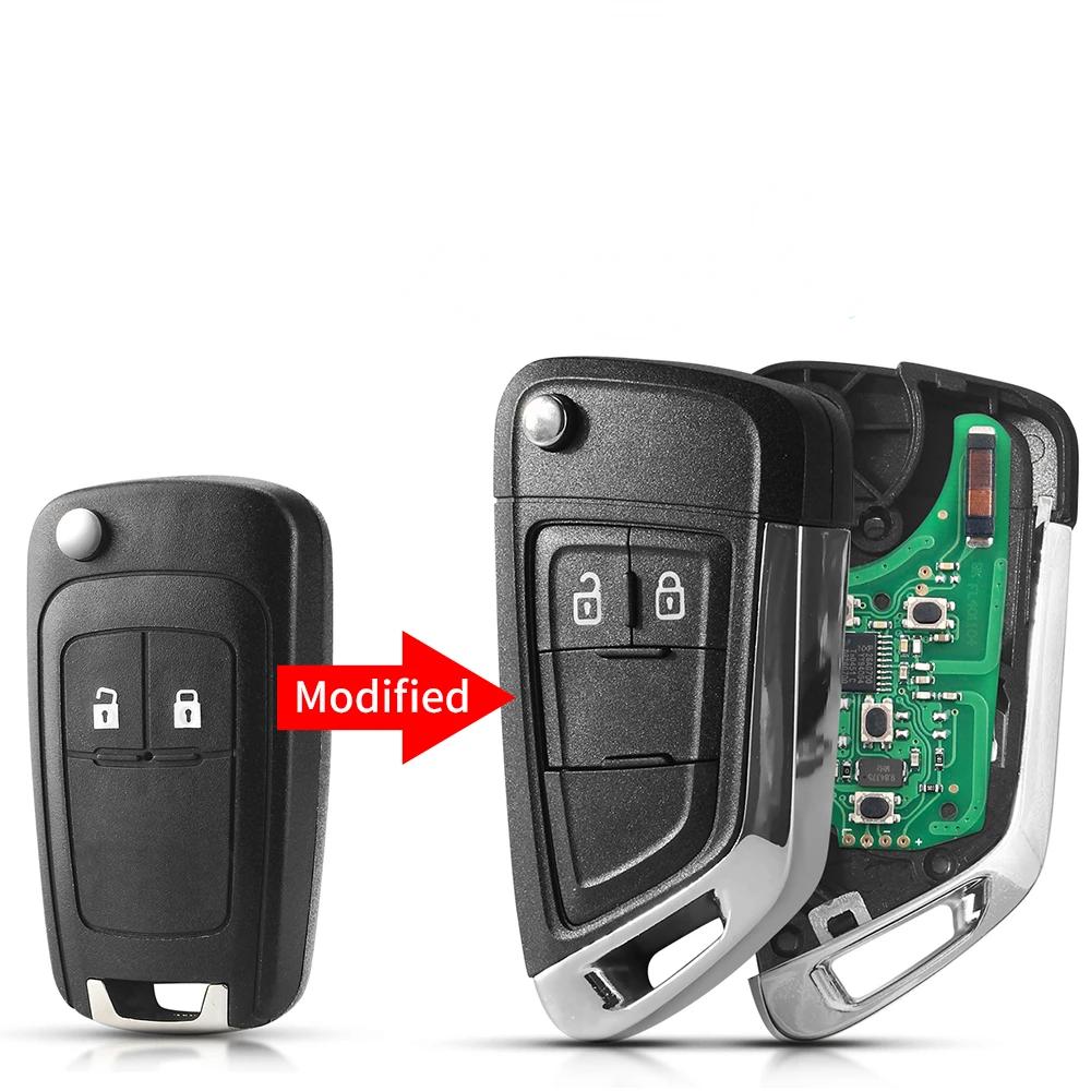 KEYYOU With Battery 315/433MHz ID46 Chip For OPEL VAUXHALL Astra J Corsa E ignia Zafira C Modified Folding Remote Car Key