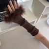Punk Sleeve Feathered Gloves Wrist Warmer for Costume Party Short Mitten