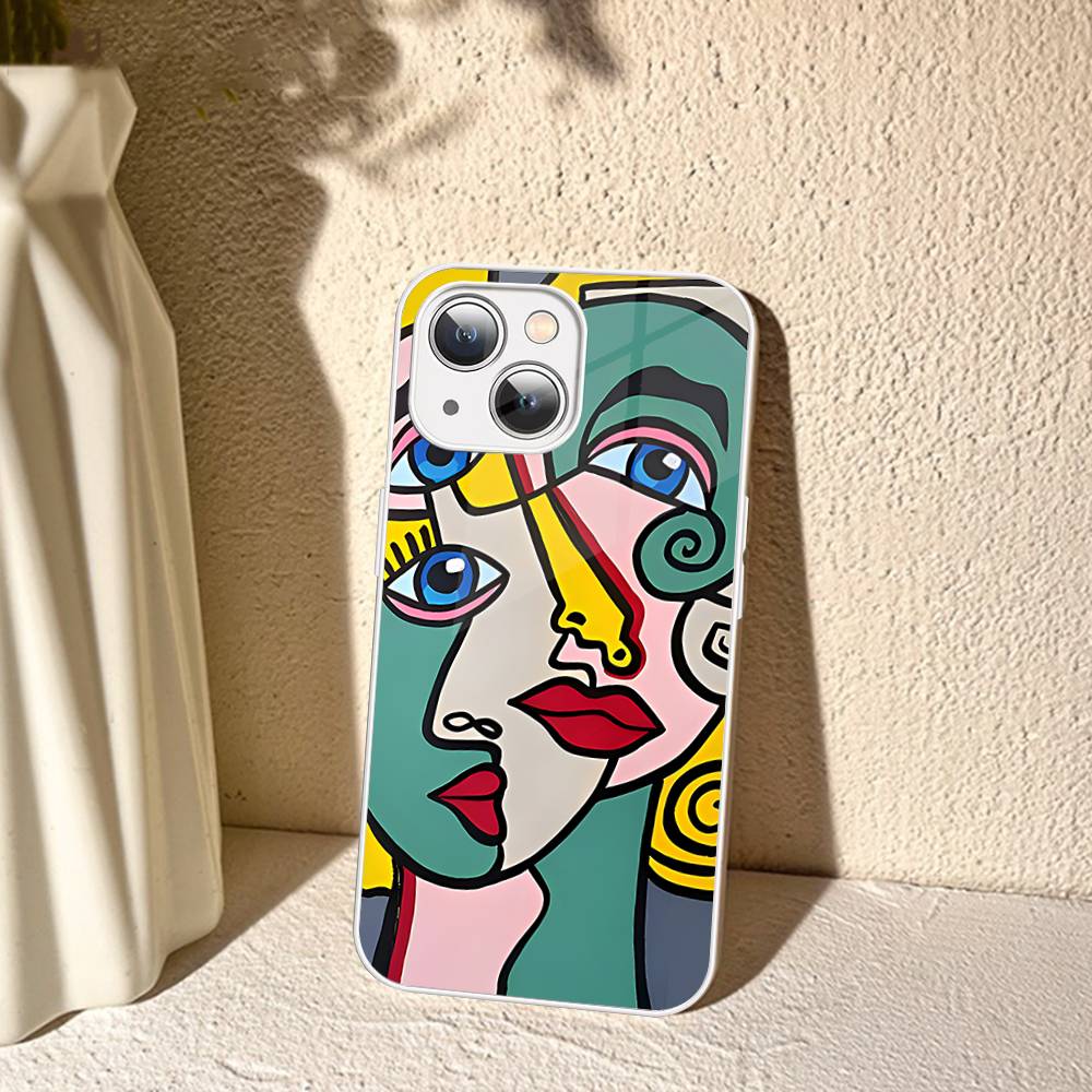 Picasso Abstract Art For IPhone 14 13 12 Mini 11 Pro XS Max X XR 14 Plus Tempered Glass Cover