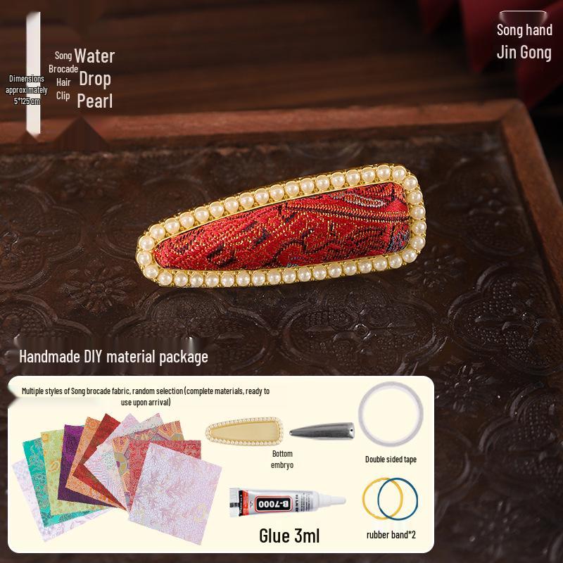 Imitation Song Brocade Hair Clip DIY Kit: Chinese Style Jewelry Accessories - Complete Set for Mother's Day Gifts